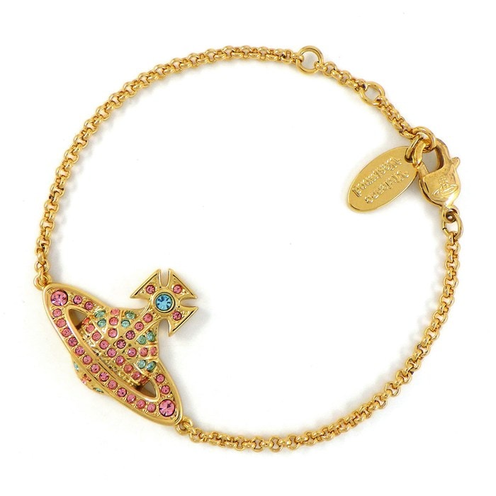 ヴィヴィアン・ウエストウッド Vivienne Westwood ブレスレット JACK BAS RELIEF (ジャックバスレリーフ) 6102021202R517 オーブ ライトブルー ラインストーン ピンク ラインストーン GP