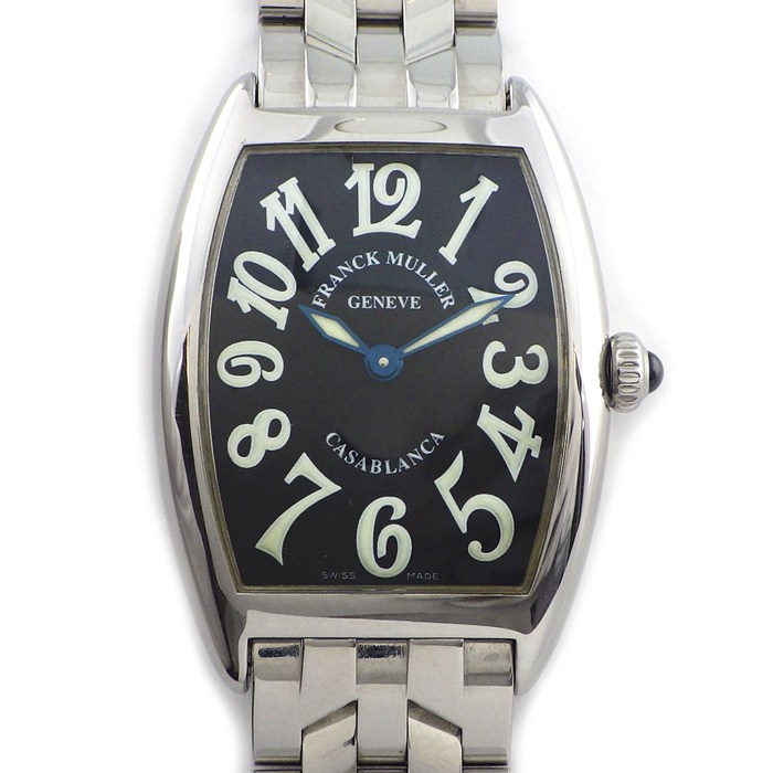 フランクミュラー FRANCK MULLER 腕時計 カサブランカ 1752QZCASA OAC トノー ブラック文字盤 SS クオーツアナログ 【箱・保付き】 【中古】