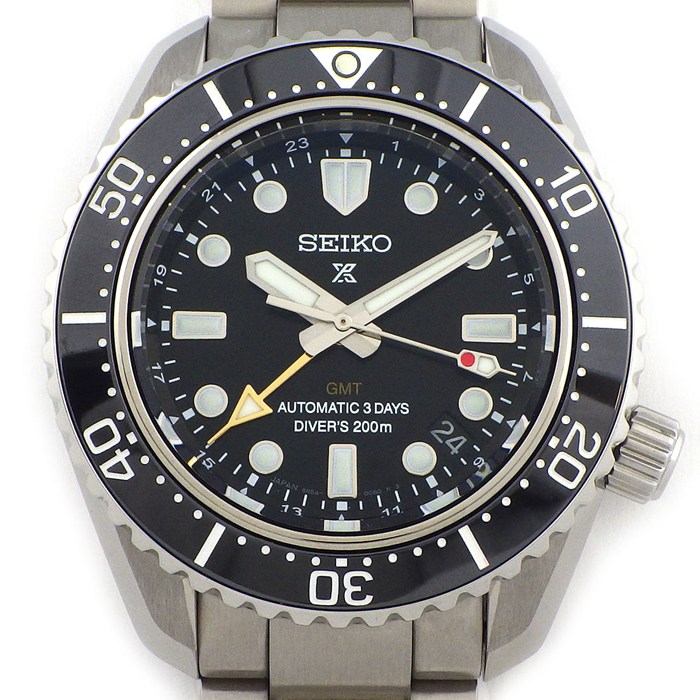 セイコー SEIKO 腕時計 プロスペックス SBEJ011/6R54-00D0 デイト 夜光インデックス 夜光針 回転ベゼル GMT ブラック 文字盤 SS 自動巻き 【箱・保付き】 【中古】