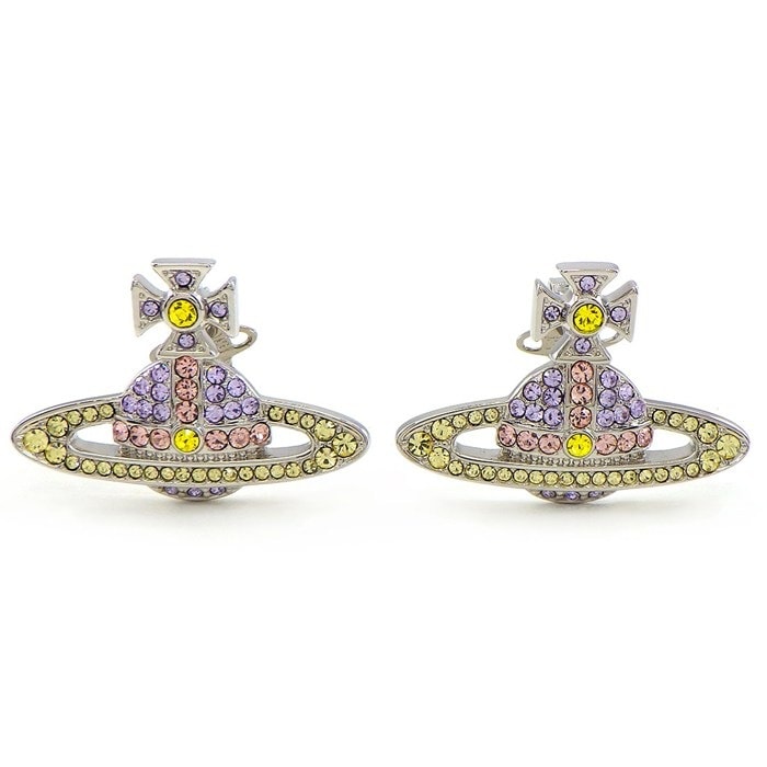 ヴィヴィアン・ウエストウッド Vivienne Westwood ピアス KIKA (キカ) 6201006902P654 オーブ マルチカラー ラインストーン シルバーメタル