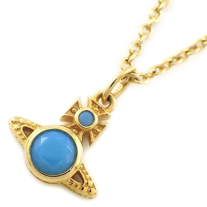 ヴィヴィアン・ウエストウッド Vivienne Westwood ネックレス LONDON ORB (ロンドン オーブ) 6302027802R702 ターコイズブルー キュービックジルコニア GP