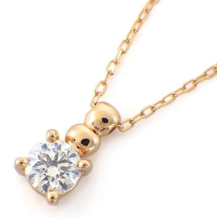【ダイヤモンド】 ネックレス 1ポイント ラウンド ブリリアントカット ダイヤモンド 0.209ct K18PG 【中古】