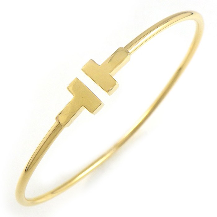 ティファニー Tiffany & Co. バングル Tワイヤー ナロー 60010764 K18YG /#M  【中古】