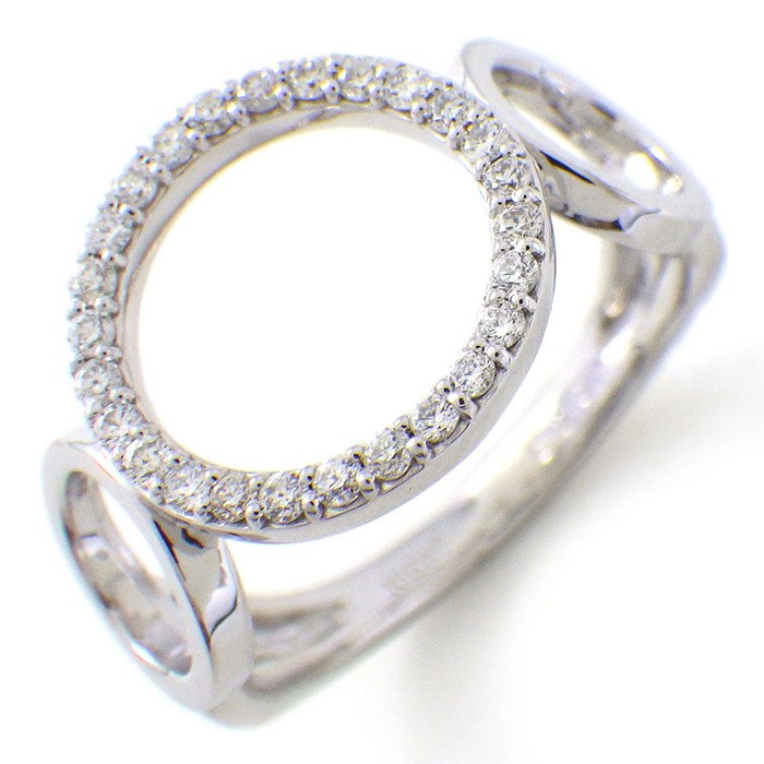 【ダイヤモンド】 リング サークルモチーフ ダイヤモンド 0.20ct K18WG 11号 【中古】