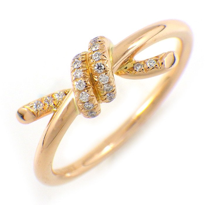 ティファニー Tiffany & Co. リング ノット 69526411 ダイヤモンド 計0.05ct K18PG 13号 【中古】