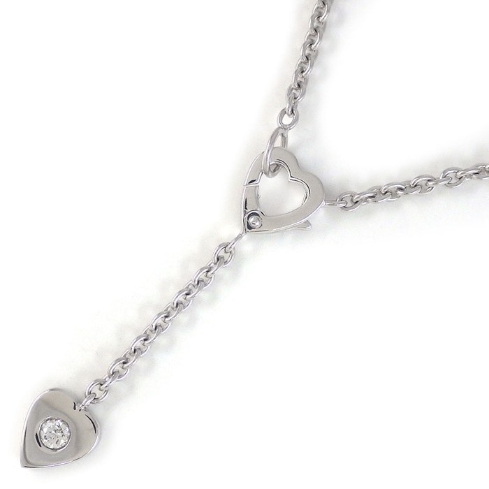 カルティエ Cartier ネックレス モナムール ハート Yシェイプ ドロップ ダイヤモンド K18WG 【中古】