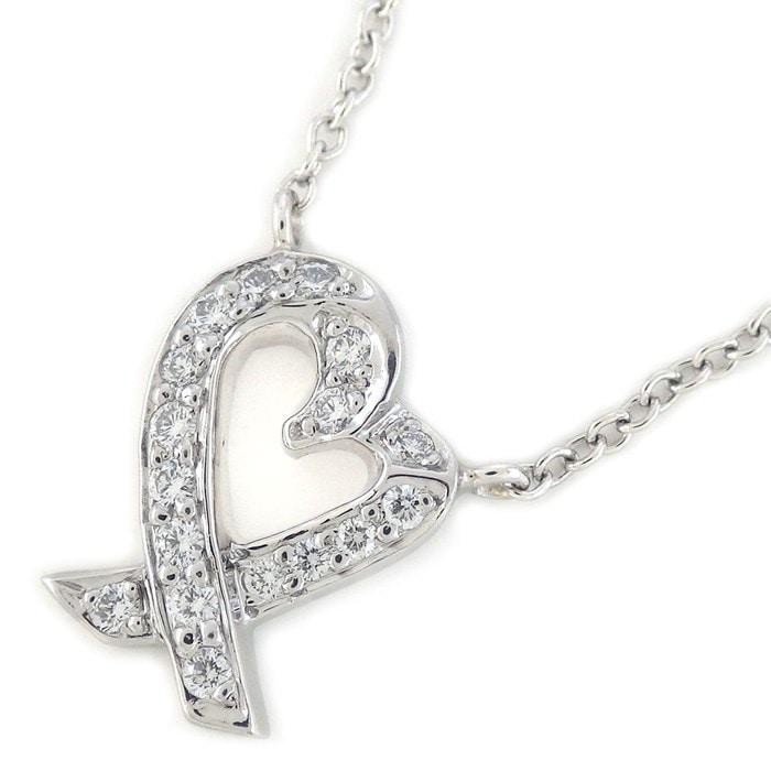 ティファニー Tiffany & Co. ネックレス ラヴィング ラビング ハート ダイヤモンド PT950 【中古】