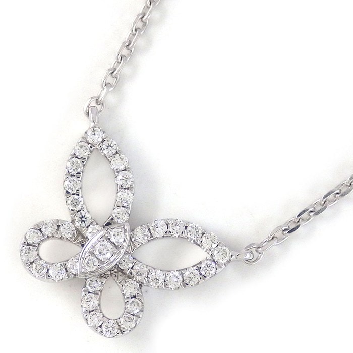 グラフ Graff GRAFF ネックレス ミニ バタフライ シルエット RGP808 ダイヤモンド 0.15ct K18WG 【中古】