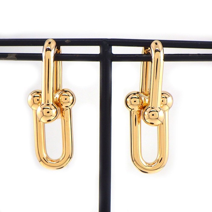 ティファニー Tiffany & Co. ピアス ハードウェア ラージ 68533678 K18PG 【中古】