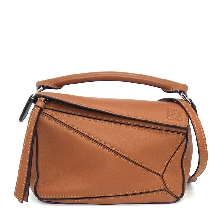 ロエベ LOEWE ショルダーバッグ/ハンドバッグ パズルエッジバッグ ミニ A510P88X49 タン クラシックカーフ ゴールド金具 【中古】