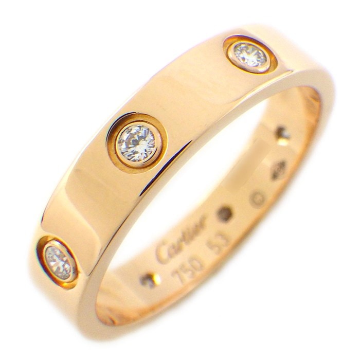カルティエ Cartier リング ラブ スモールモデル SM B4050853 フル 8ポイント ダイヤモンド 0.19ct K18PG 12.5号 / #53 【中古】