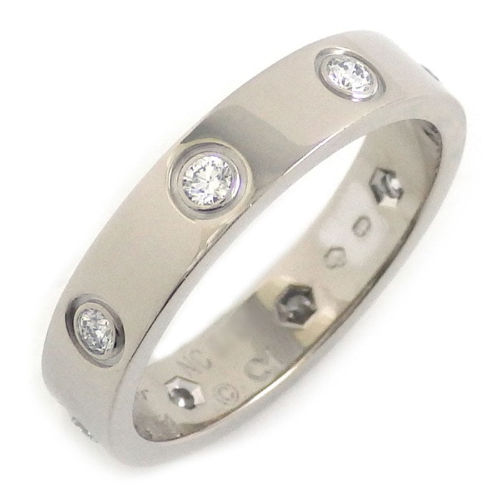 カルティエ Cartier リング ラブ スモールモデル SM B4050651 フル 8ポイント ダイヤモンド 0.19ct K18WG 10.5号 / #51 【中古】