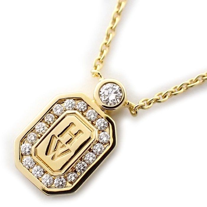 ハリーウィンストン HARRY WINSTON ネックレス HWロゴ ダイヤモンド K18PG 【中古】