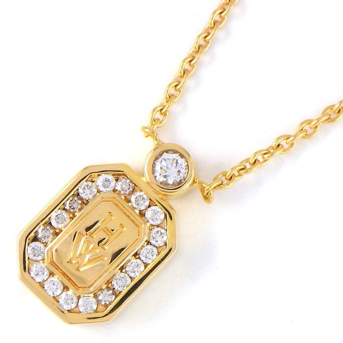 ハリーウィンストン HARRY WINSTON ネックレス HWロゴ ダイヤモンド K18PG 【中古】