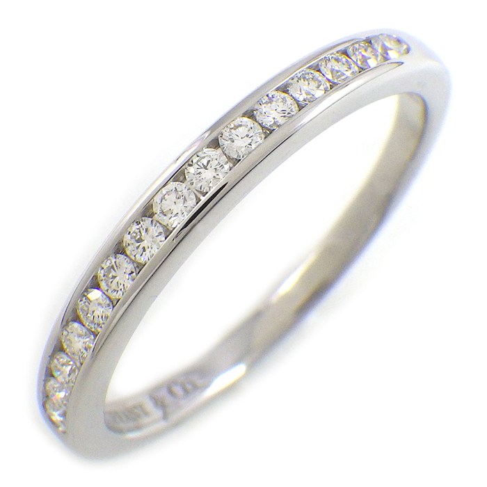 ティファニー Tiffany & Co. リング チャネルセッティング ハーフサークル ダイヤモンド PT950 11号 【中古】