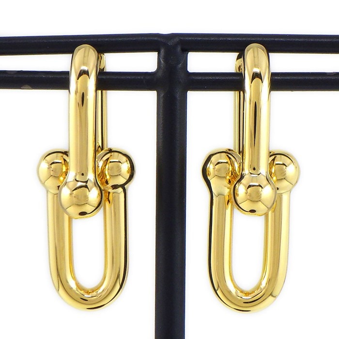 ティファニー Tiffany & Co. ピアス ハードウェア ミディアム リンク 73584531 K18YG 【中古】