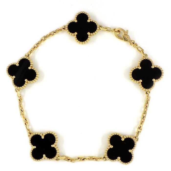 ヴァンクリーフ＆アーペル Van Cleef & Arpels ブレスレット ヴィンテージアルハンブラ 5モチーフ VCARA41300 オニキス K18YG 【中古】
