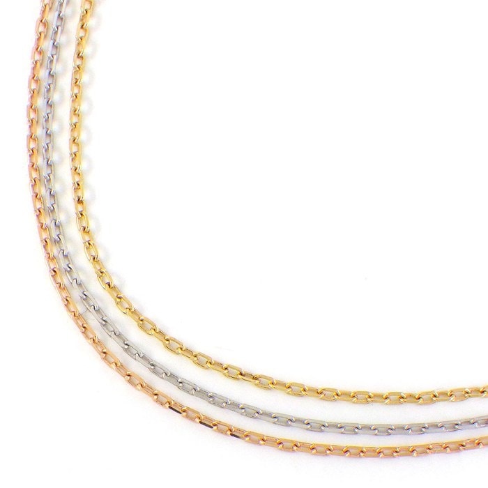 カルティエ Cartier ネックレス トリニティ チェーン 3連 スリーカラー K18PG K18WG K18YG 【中古】
