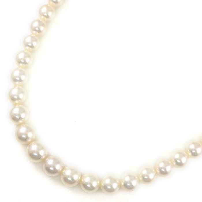 ミキモト MIKIMOTO ネックレス Mチャーム アコヤ真珠 7.0-8.5mm珠 SV925 【中古】