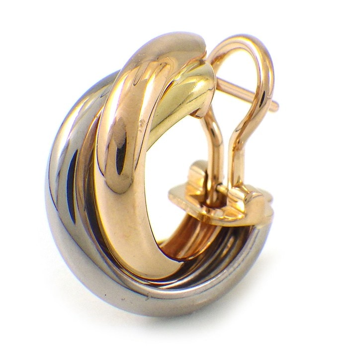 カルティエ Cartier ピアス トリニティ スリーカラー K18PG K18WG K18YG ※片方のみ 【中古】