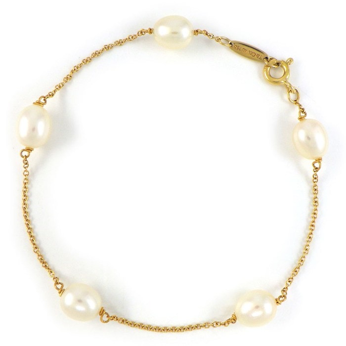 ティファニー Tiffany & Co. ブレスレット バイザヤード 5ポイント パール K18YG 【中古】
