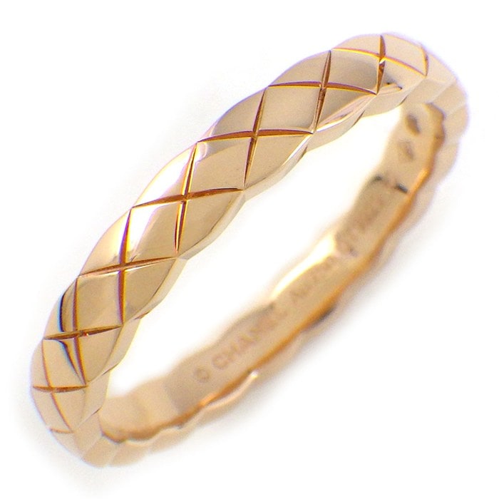 シャネル CHANEL リング ココクラッシュ ミニモデル J11785 マトラッセ キルティング K18BG 19号 / #60 【箱・保付き】 【中古】
