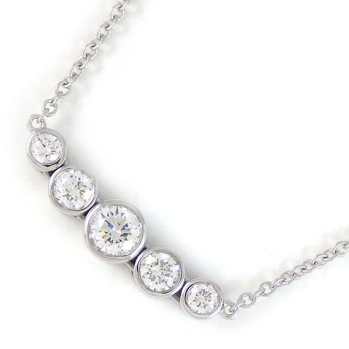 ティファニー Tiffany & Co. ネックレス ジャズ グラジュエイテッド 5ポイント ダイヤモンド PT950 【中古】