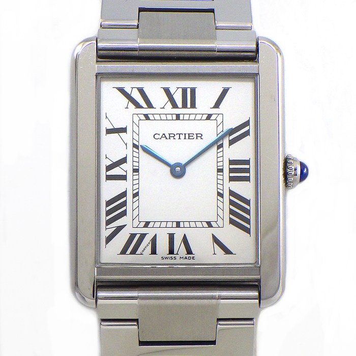 カルティエ Cartier 腕時計 タンク ソロ LM W5200014 レクタンギュラー シルバー文字盤 ローマンインデックス SS クオーツアナログ 【中古】
