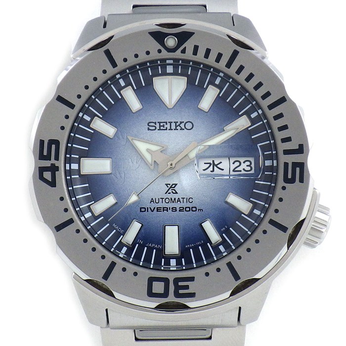 セイコー SEIKO 腕時計 プロスペックス SAVE THE OCEAN SBDY105/4R36-11D0 グラデーション ブルー文字盤 デイデイト SS 自動巻き 【箱・保付き】 【中古】