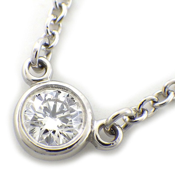 ティファニー Tiffany & Co. ネックレス バイザヤード シングル 1ポイント ダイヤモンド 0.08ct PT950 【中古】