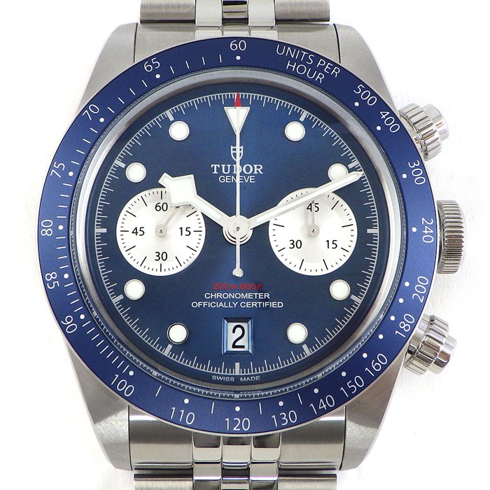 チューダー(チュードル) TUDOR 腕時計 ブラックベイ クロノ 79360B ブティック限定モデル デイト スモールセコンド ブルー文字盤 SS 自動巻き 【箱・保付き】 【中古】