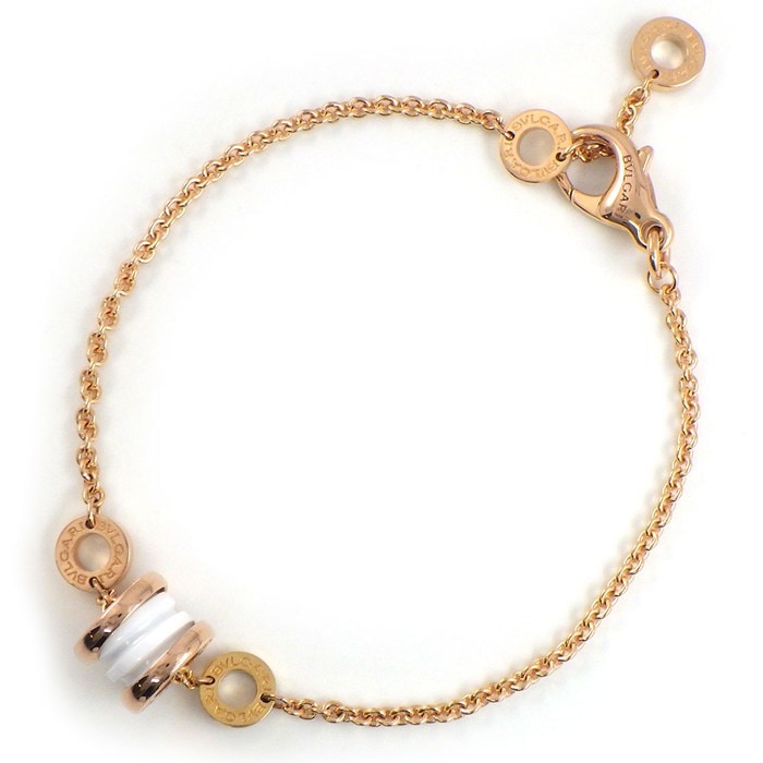 ブルガリ BVLGARI ブレスレット B-zero1 ビーゼロワン 354812 エレメント K18PG ホワイト セラミック / #SM 【中古】