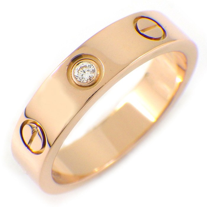 カルティエ Cartier リング ラブ スモールモデル SM B4050748 1ポイント ダイヤモンド 0.02ct K18PG 8号 / #48 【箱・保付き】 【中古】