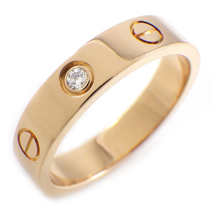 カルティエ Cartier リング ラブ スモールモデル SM B4050752 1ポイント ダイヤモンド 0.02ct K18PG 11号 / #51 【中古】