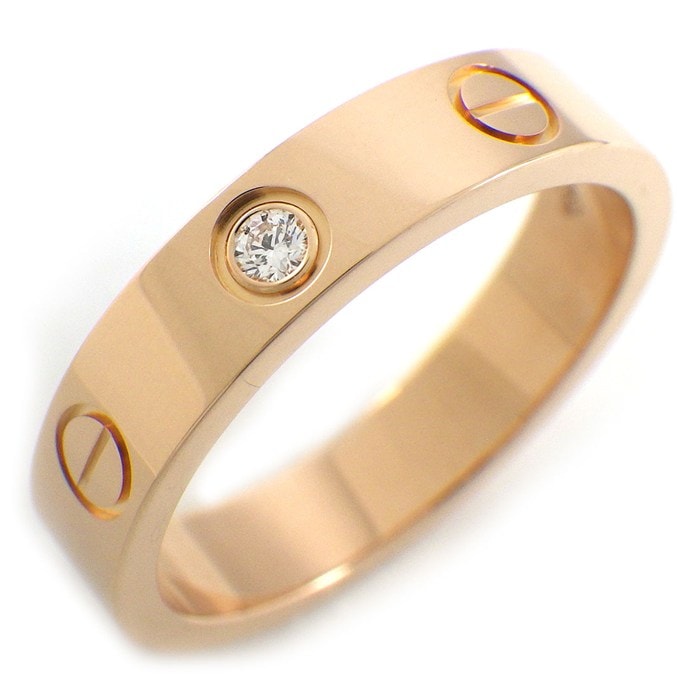 カルティエ Cartier リング ラブ スモールモデル SM B4050750 1ポイント ダイヤモンド 0.02ct K18PG 9.5号 / #50 【中古】