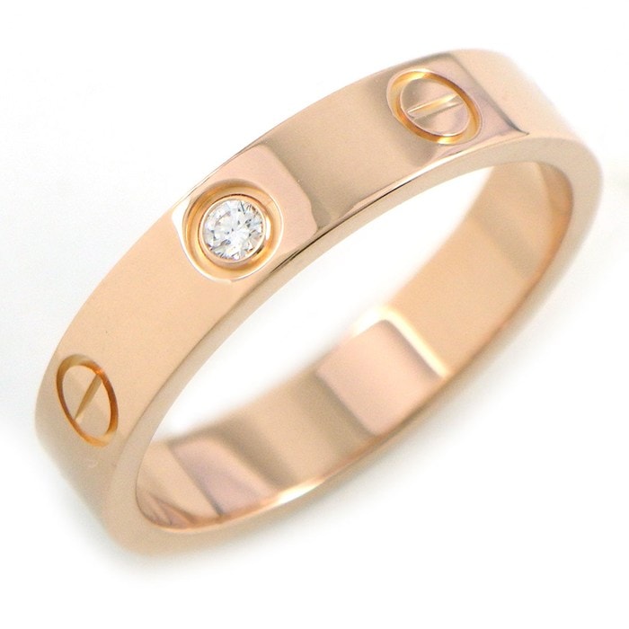 カルティエ Cartier リング ラブ スモールモデル SM B4050753 1ポイント ダイヤモンド 0.02ct K18PG 13号 / #53 【中古】
