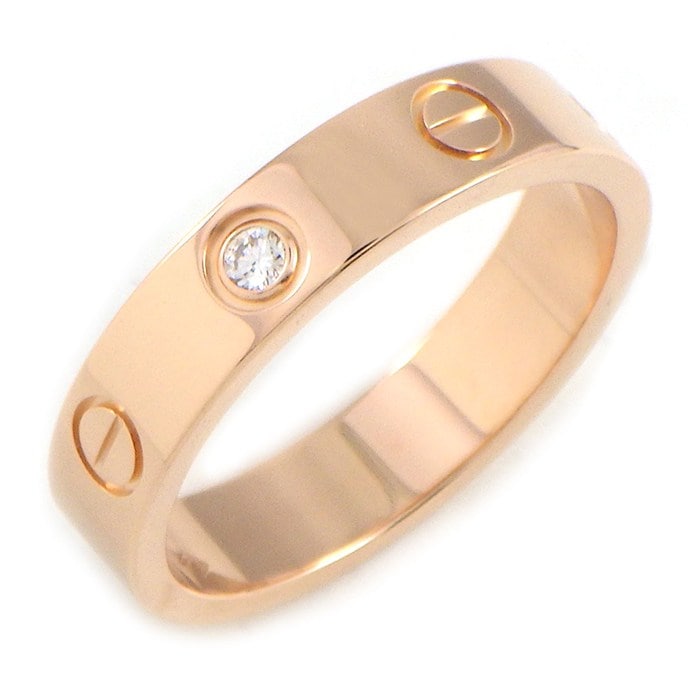 カルティエ Cartier リング ラブ スモールモデル SM B4050750 1ポイント ダイヤモンド 0.02ct K18PG 10号 / #50 【中古】