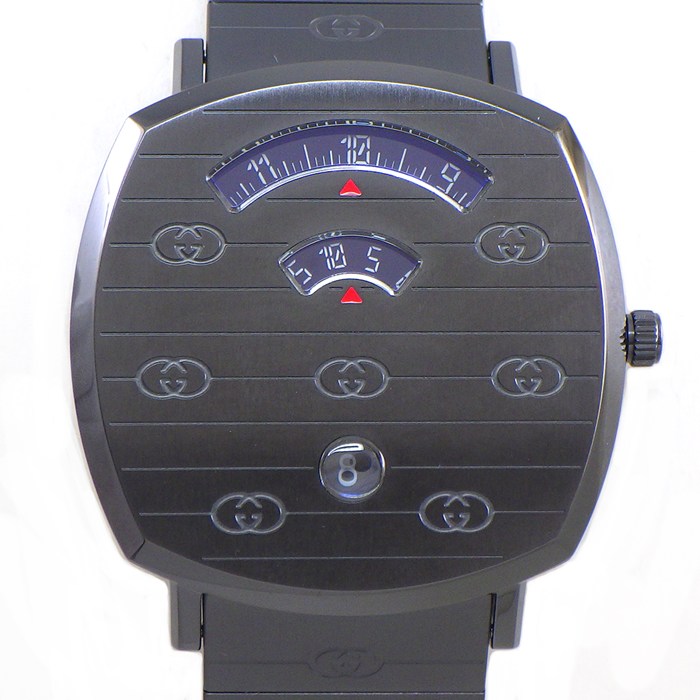 グッチ GUCCI 腕時計 グリップ 157.3/YA157429 デイト ブラック文字盤 SS クオーツアナログ 【中古】