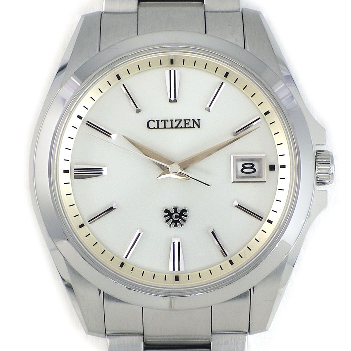 シチズン CITIZEN 腕時計 AQ4060-50A/A060-T026443 デイト シルバー 文字盤 SS エコドライブ ソーラー 【箱・保付き】 【中古】