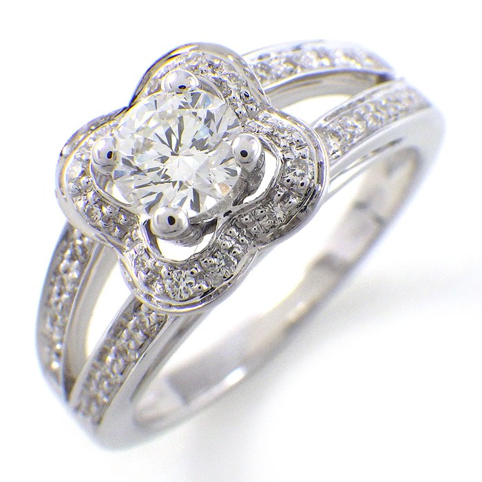モーブッサン MAUBOUSSIN リング チャンス・オブ・ラブ N°5 RI0490WGDI クローバー パヴェ ダイヤモンド ダイヤモンド 計0.50ct K18WG 8号 【中古】