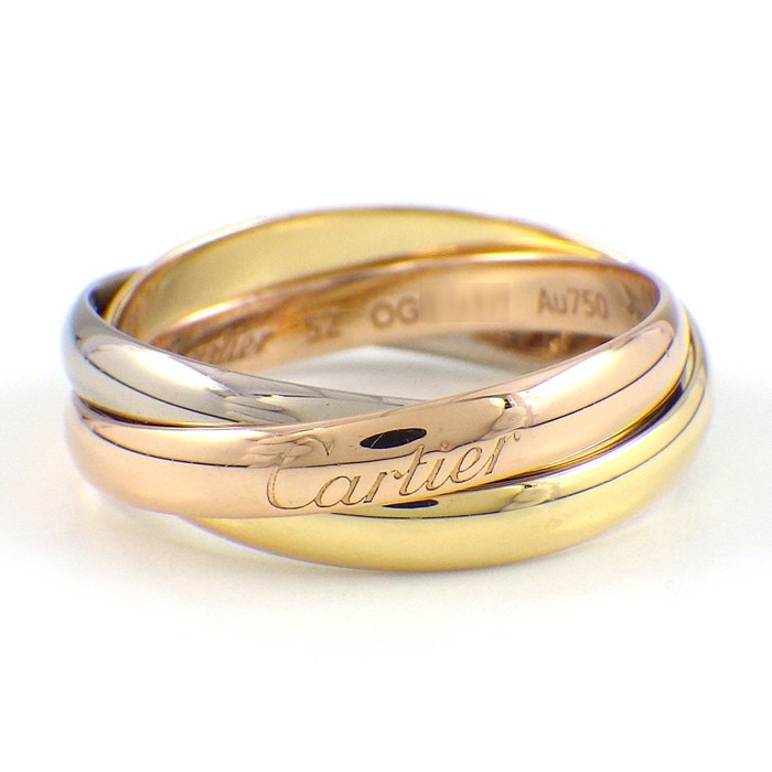 カルティエ Cartier リング トリニティ スリーカラー K18PG K18WG K18YG 12.5号 / #52 【中古】