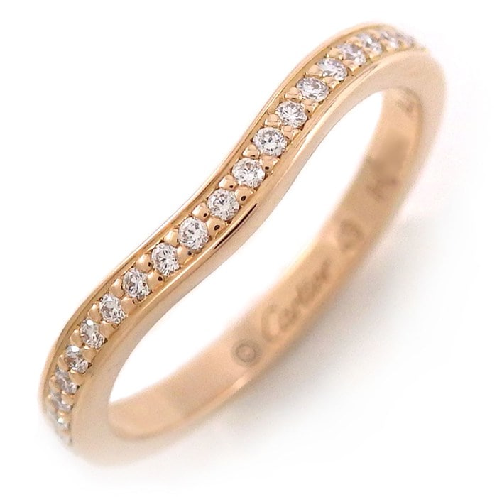 カルティエ Cartier リング バレリーナ カーブ ウェディング B4098749 ハーフ エタニティ ダイヤモンド K18PG 9号 / #49 【中古】