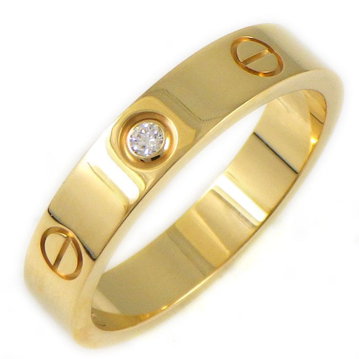 カルティエ Cartier リング ラブ スモールモデル SM B4056154 1ポイント ダイヤモンド 0.02ct K18YG 13.5号 / #54 【中古】