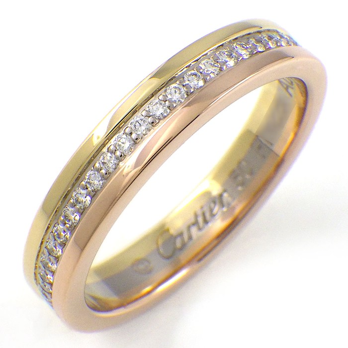 カルティエ Cartier リング ヴァンドーム ルイ カルティエ ウェディング バンド B4052950 スリーカラー フルエタニティ ダイヤモンド K18PG K18WG K18YG 9.5号 / #50 【中古】