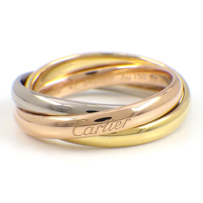 カルティエ Cartier リング トリニティ スリーカラー K18PG K18WG K18YG 7号 / #47 【中古】