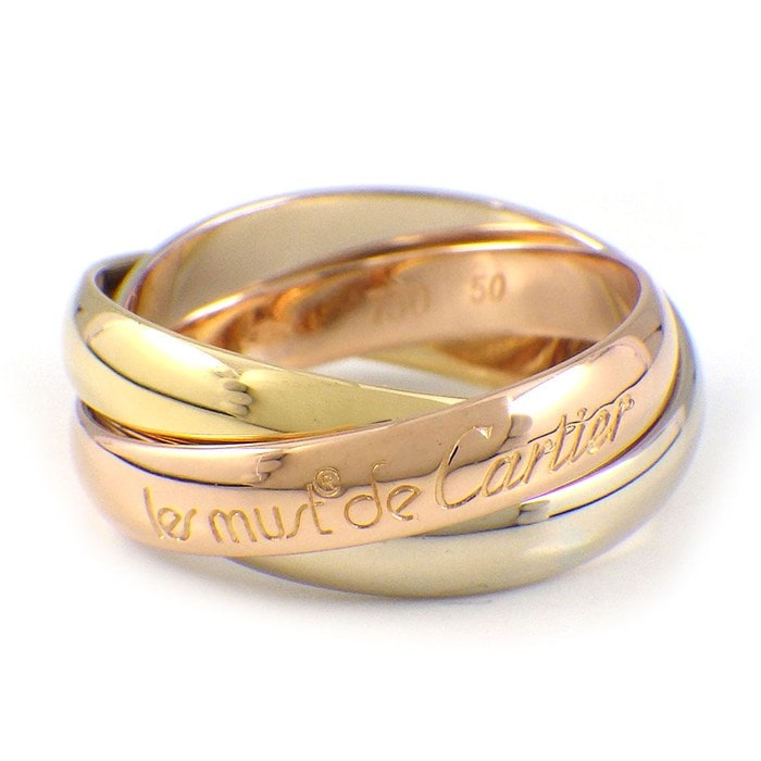 カルティエ Cartier リング トリニティ スリーカラー K18PG K18WG K18YG 10号 / #50 【中古】
