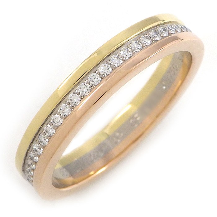 カルティエ Cartier リング ヴァンドーム ウェディング バンド B4052952 スリーカラー ダイヤモンド 計0.23ct K18PG K18WG K18YG 12号 / #52 【中古】