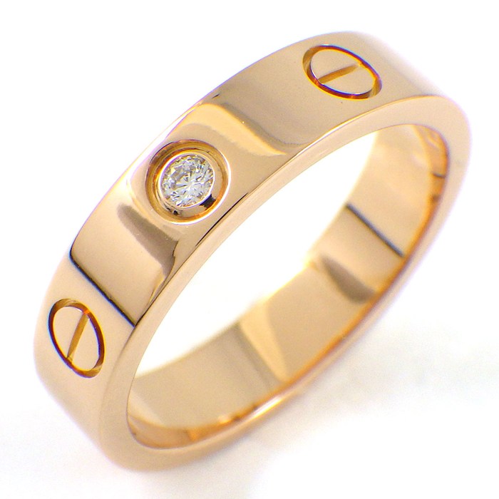 カルティエ Cartier リング ラブ スモールモデル SM B4050749 1ポイント ダイヤモンド 0.02ct K18PG 9号 / #49 【中古】