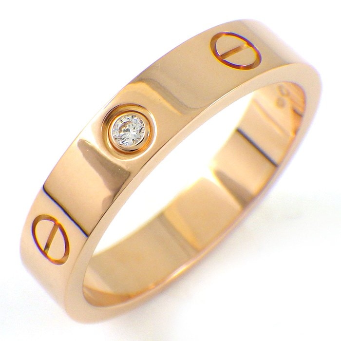 カルティエ Cartier リング ラブ スモールモデル SM B4050754 1ポイント ダイヤモンド 0.02ct K18PG 13.5号 / #54 【中古】