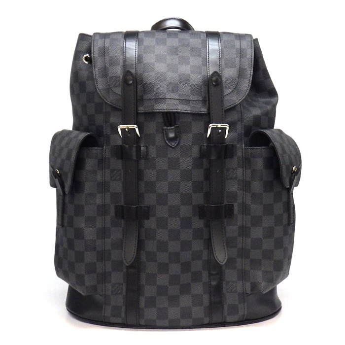 ルイ・ヴィトン LOUIS VUITTON バックパック・リュック クリストファー MM N41379 2019年 ダミエグラフィット カウハイドレザー 【中古】